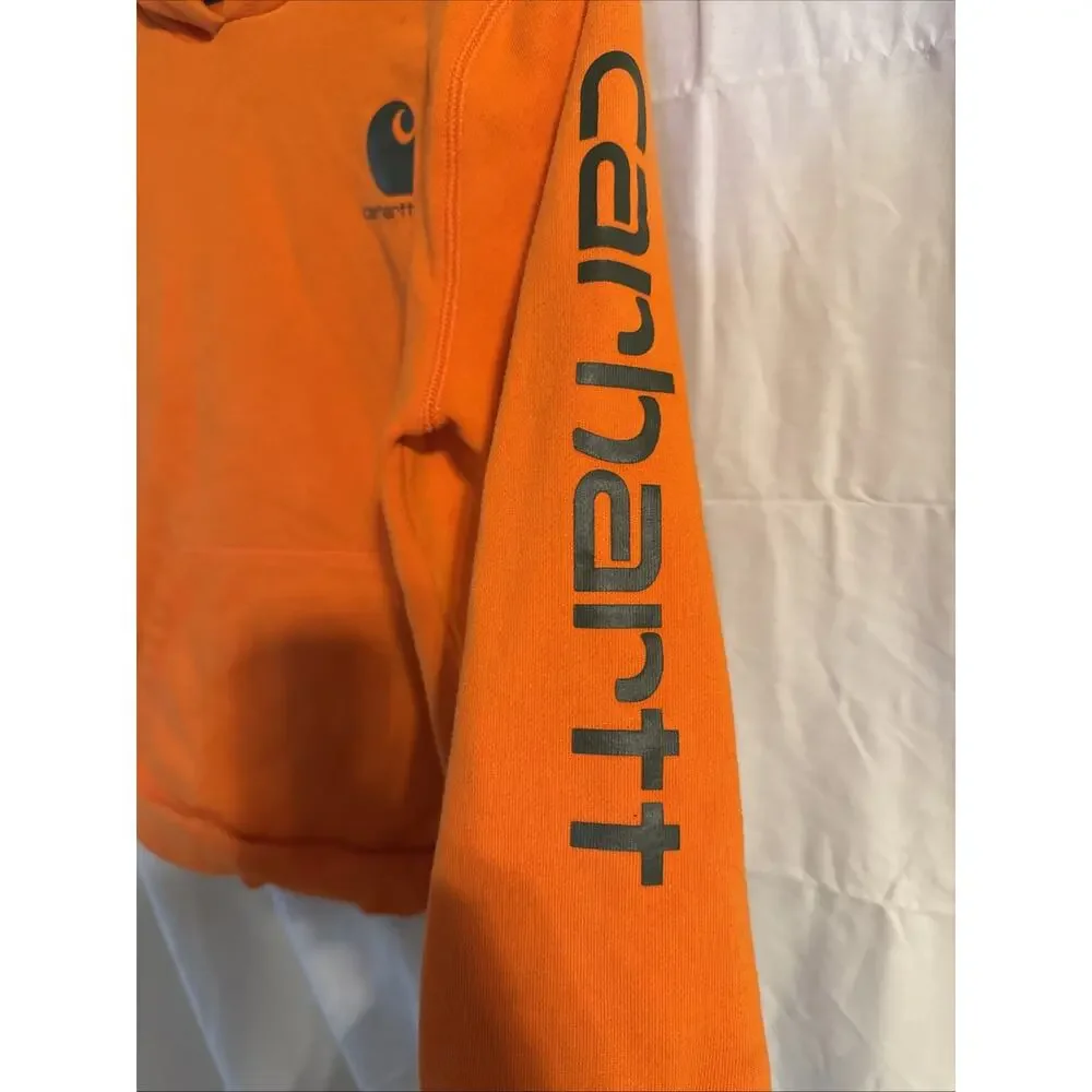 Carhartt Bright Orange Boys Hoodie Size Medium 10-12